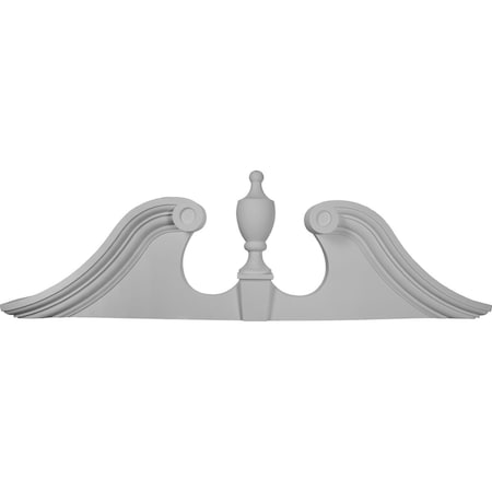 Ekena Millwork 62 3/8"W x 20"H x 3 5/8"P Scroll Urn Pediment PED62X20X00US